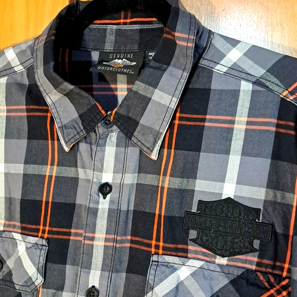 HARLEY DAVIDSON plaid, long sleeve, button up, men's 2xl